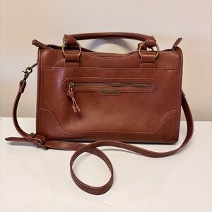 Frye & Co. Faux Leather Satchel Crossbody Bag Women